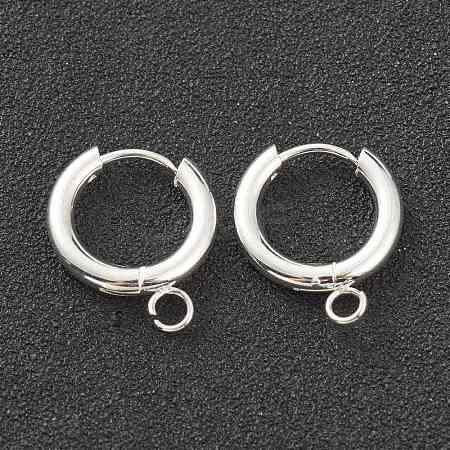 201 Stainless Steel Huggie Hoop Earring Findings STAS-P283-01B-S-1