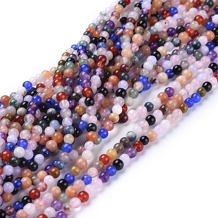 Natural Gemstone Beads Strands X-G-F591-03-4mm-1
