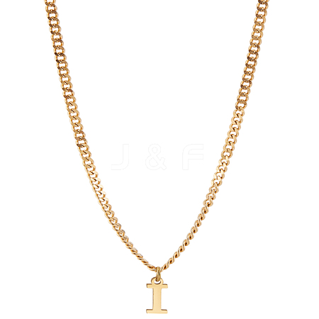 1Pc 304 Stainless Steel Letter Pendant Necklaces NJEW-LP0001-33I-G-1