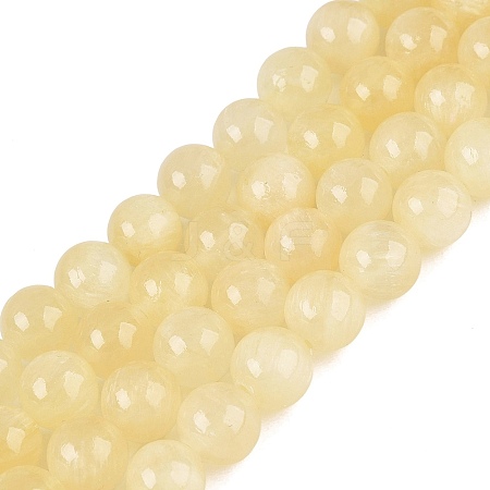Natural Golden Silk Jade Beads Strands G-N369-01E-01-1