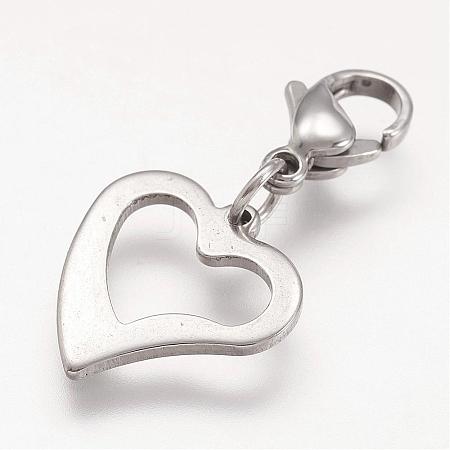 Non-Tarnish 304 Stainless Steel Open Heart Pendants HJEW-JM00290-1