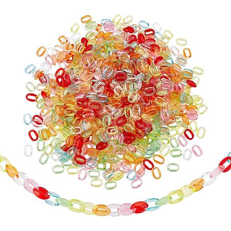 SUPERFINDINGS 700Pcs 7 colors Transparent Acrylic Linking Rings TACR-FH0001-08-1