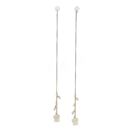Natural Pearl Ear Studs EJEW-P256-47G-1