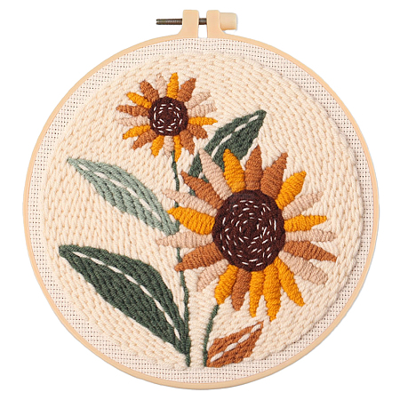 Flower Pattern Punch Embroidery Starter Kits DIY-WH20007-743A-1