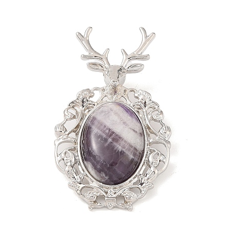 Natural Amethyst Pendants G-A226-02P-01-1