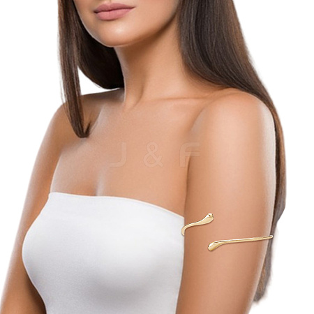 1Pcs Alloy Arm Cuff Bangles for Women AJEW-GF0010-92G-01-1