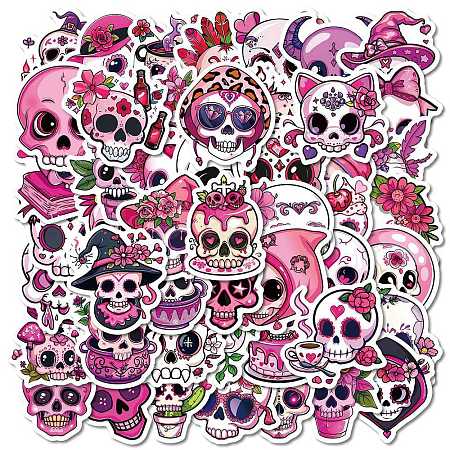 Gothic Pink Skeleton PP Waterproof Stickers PW-WG64FFD-01-1