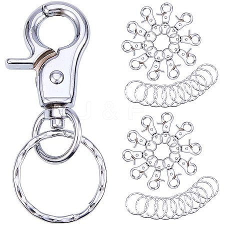 Iron Swivel Clasps with Key Rings IFIN-PH0023-12P-1