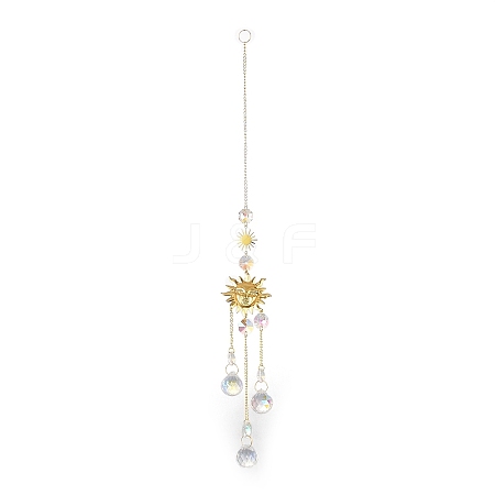 Glass Teardrop Big Pendant Decorations LS-HJEW-M005-05A-G-1
