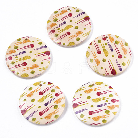 Fruit Seris Printed Wood Pendants WOOD-S045-103A-08-1