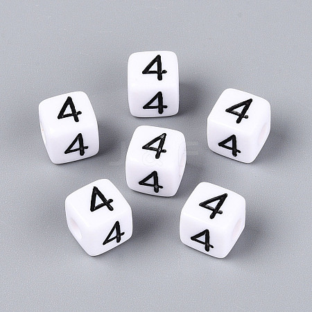 Opaque Acrylic European Large Hole Beads SACR-N020-01B-05-1
