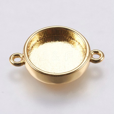 Brass Cabochon Connector Settings X-KK-E749-08G-1