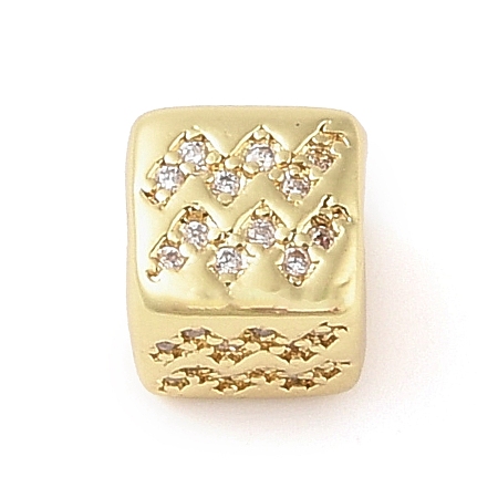 Brass Micro Pave Clear Cubic Zirconia European Beads LS-KK-K368-01G-11-1