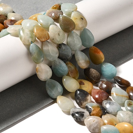 Natural Flower Amazonite Beads Strands G-I377-A20-1