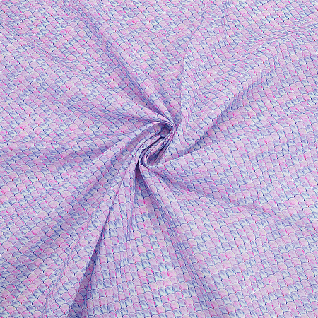 Polyester Mermaid Fish Scale Pattern Fabric DIY-WH0622-024C-1