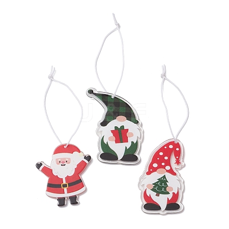 Santa Claus & Gnome Acrylic Pendants Decoration HJEW-JM02268-1