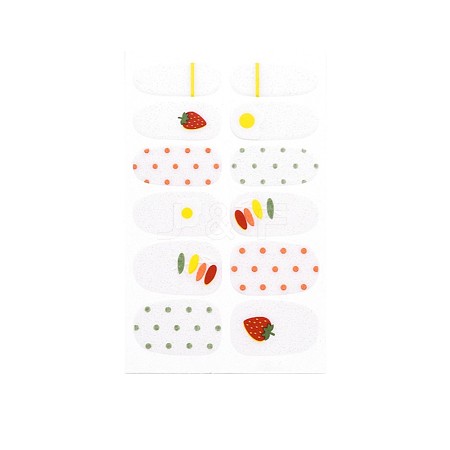 Avocados & Strawberries & Flowers Full Cover Nail Art Stickers MRMJ-T109-WSZ511-1