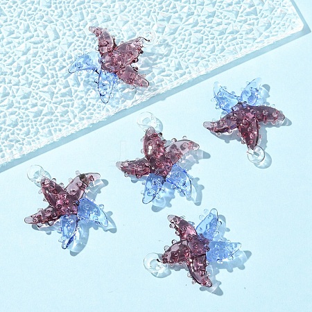 5Pcs Handmade Lampwork Pendants LAMP-YW0001-67H-1