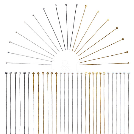 500Pcs 5 Colors Brass Ball Head Pins KK-SP0002-37-1
