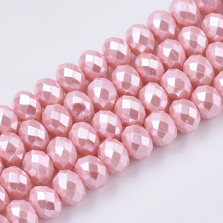 Spray Painted Glass Pearl Beads Strands X-HY-T001-001H-1