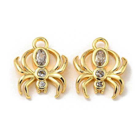 Brass Micro Pave Cubic Zirconia Charms KK-Q809-01G-1