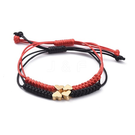 Unisex Adjustable Korean Waxed Polyester Cord Braided Bead Bracelets Sets BJEW-JB04671-1