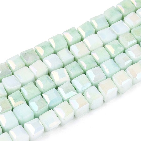 Anti-Tarnish Electroplate Glass Beads Strands GLAA-T025-4mm-10C-1