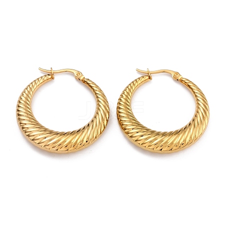 Ion Plating(IP) 304 Stainless Steel Hoop Earrings EJEW-O096-36G-1