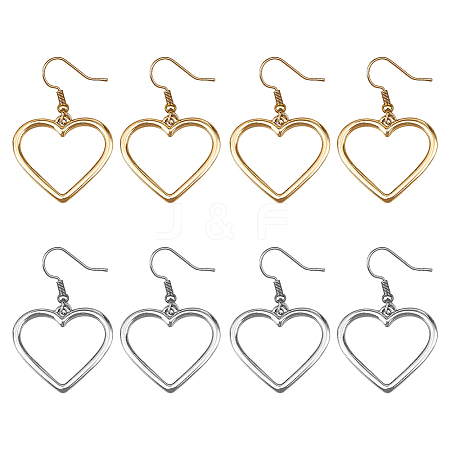 4 Pairs 2 Colors Iron Alloy Dangle Earrings EJEW-HY0001-37-1