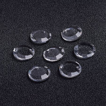 Flat Round Faceted K9 Glass Pendants EGLA-P026-J-01-1