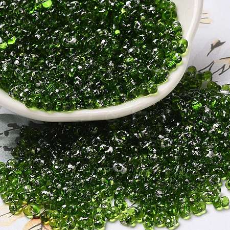 Spray Painted Glass Seed Beads SEED-F005-07A-02-1