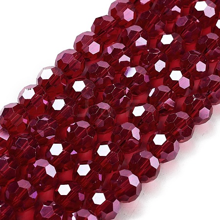 Electroplate Transparent Glass Beads Strands X-EGLA-A035-T10mm-A07-1