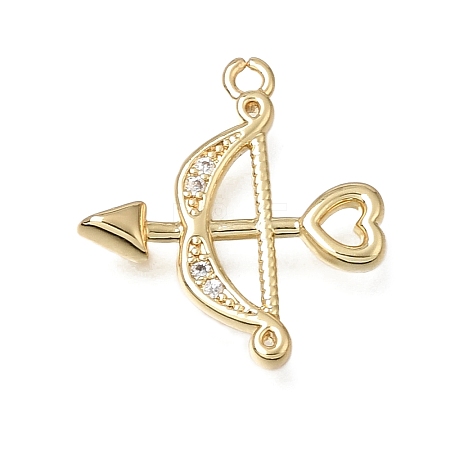 Brass Micro Pave Clear Cubic Zirconia Pendants KK-A302-06G-1