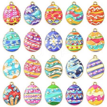 40Pcs 20 Styles Printed Alloy Pendants FIND-CJ0011-18-1