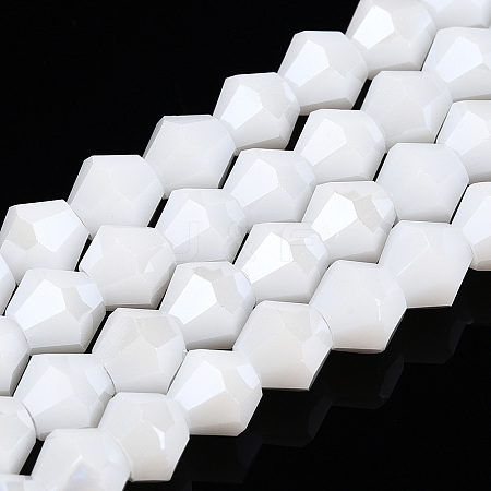 Opaque Solid Color Electroplate Glass Beads Strands LS-EGLA-A039-P6mm-A15-1