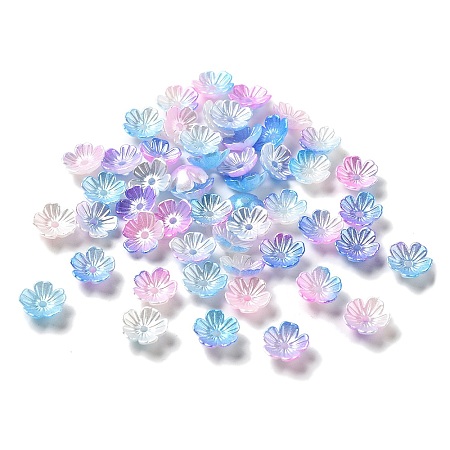 Gradient Color Acrylic Bead Caps OACR-Z028-01A-1