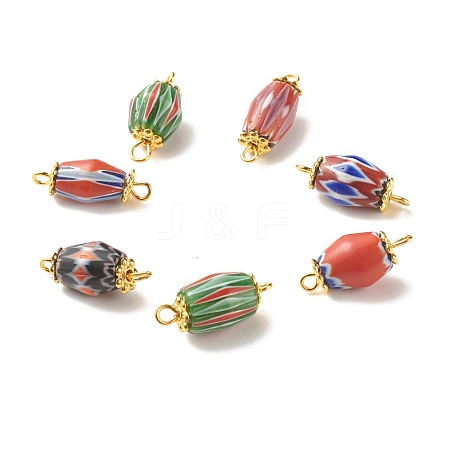 Lampwork Bead Connector Charms PALLOY-JF01364-1