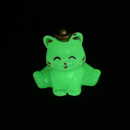 Luminous Resin Lucky Cat Display Decorations DJEW-P020-01D-1