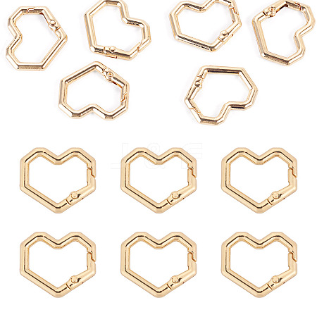 6Pcs Heart Alloy Spring Gate Rings FIND-TA0011-14A-1