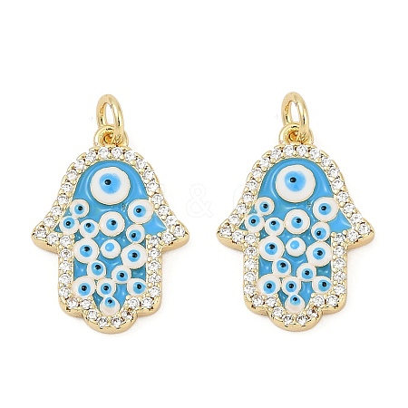 Brass Micro Pave Cubic Zirconia Pendants KK-U058-03G-1
