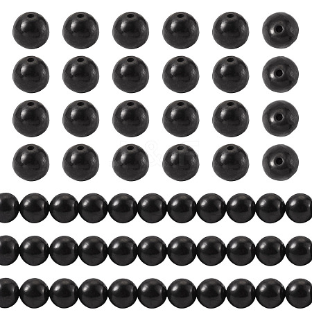 1 Strand Natural Shungite Beads Strands G-TA0003-34C-1