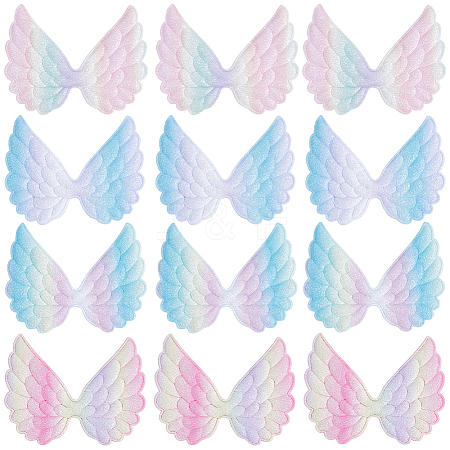 Gorgecraft 40Pcs 4 Colors Angel Wing Shape Sew on Patches Applique FIND-GF0005-44-1