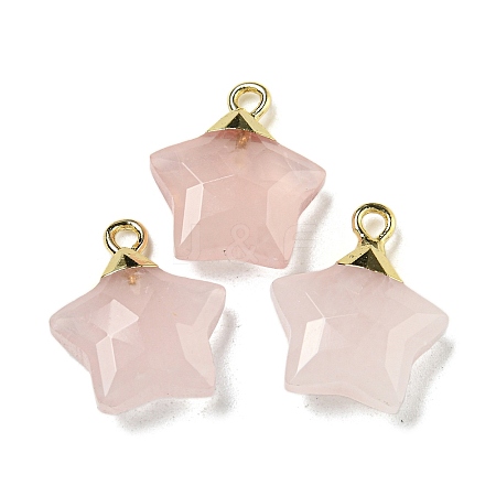 Natural Rose Quartz Pendants G-P540-01G-05-1