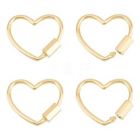 Unicraftale 4Pcs Brass Screw Carabiner Lock Charms KK-UN0001-98-1