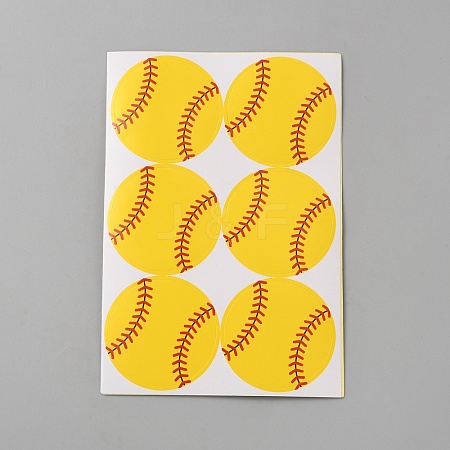 Baseball Kraft Paper Label Stickers DIY-WH0308-755-1