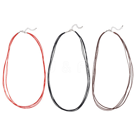 6Pcs 3 Colors 1MM Polyester&Cotton Waxed Cord 5-Strand Necklace Making MAK-TA0001-36B-1