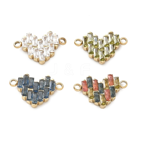304 Stainless Steel & Rhinestone Connect Charms RB-CBAC930-01G-1