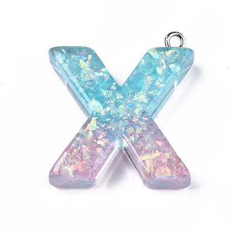 Transparent Epoxy Resin Pendants CRES-S364-002X-1