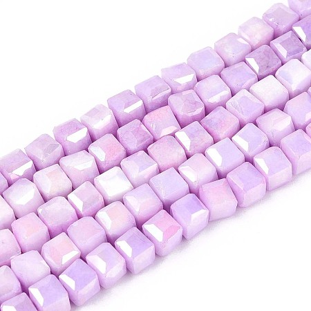 Anti-Tarnish Electroplate Glass Beads Strands GLAA-T025-4mm-10E-1
