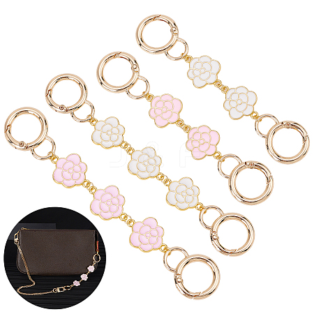 WADORN 2 Sets 2 Style Alloy Enamel Flower Link Bag Strap Extenders FIND-WR0006-31-1